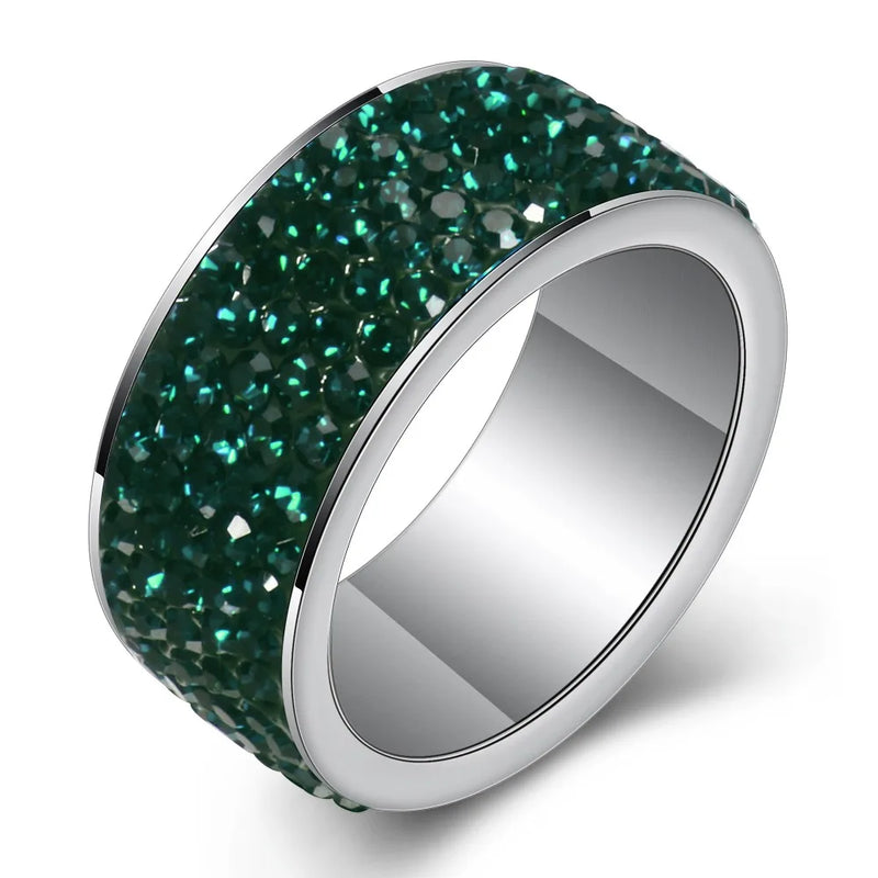 High Quality New arrival Fashion gift Charm Party New arrival rhinestone wedding jewelry Stainless Steel CZ Crystal Rings