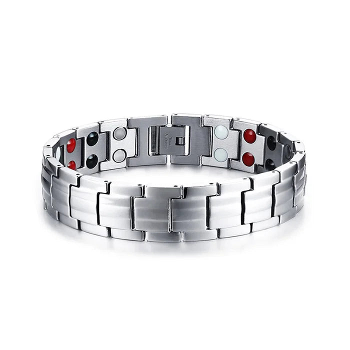 Black Bracelet Men Hand Chain Waterproof Health Germanium Magnetic Therapy Bracelet Male Benefits Stainless Steel Bracelets Mens