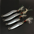1Pcs 5g/7g/10g/13g/18g/21g Metal Fishing Lure Spoon Sequins Spinner with Feather Hard Bait For Sea Lake Bait Tool Wobblers