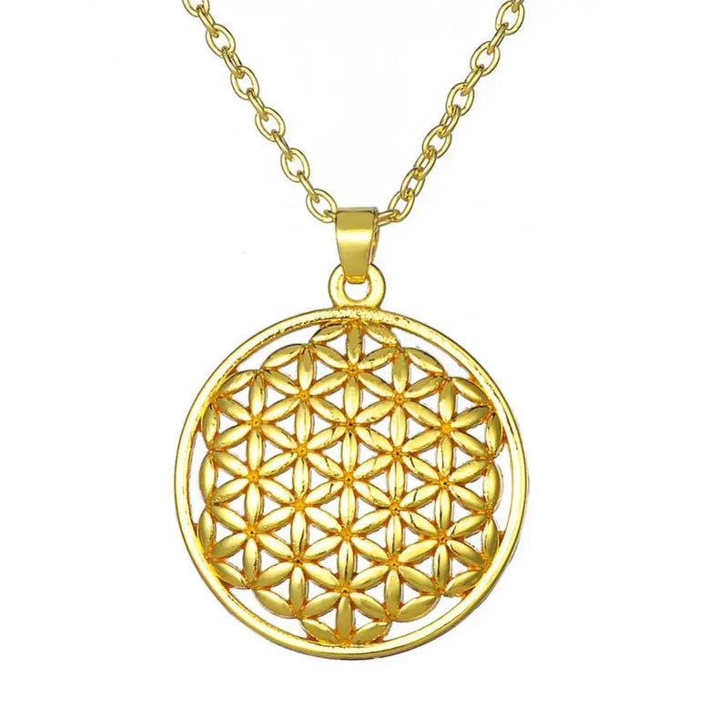 My Shape Flower of Life Mandala Necklace for Women Pendant Sacred Geometry Aesthetic Choker Fashion Jewelry Gifts Link Chain