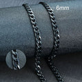 Vnox Men's Cuban Link Chain Necklace Stainless Steel Black Gold Color Male Choker colar Jewelry Gifts for Him