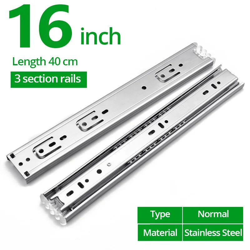 KAK 10" - 22" Stainless Steel Drawer Slides Soft Close | SAMAG