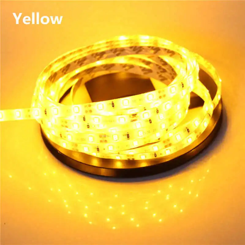 2835 SMD led strip light DC12V 5M 300LEDs flexible ribbon tape lighting White Warm white Red Green Blue Yellow Pink RGB