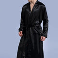 Black Long Sleeve Chinese Men Rayon Robes Gown New Male Kimono Bathrobe Sleepwear Nightwear Pajamas S M L XL XXL