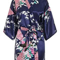RB030 Sexy Large Size Sexy Satin Night Robe Lace Bathrobe Perfect Wedding Bride Bridesmaid Robes Dressing Gown For Women