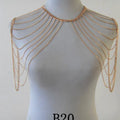 FREE SHIPPING STYLE A36 Gold Colour CHAIN DOUBLE SHOULDERS CHAIN JEWELRY 3 COLORS