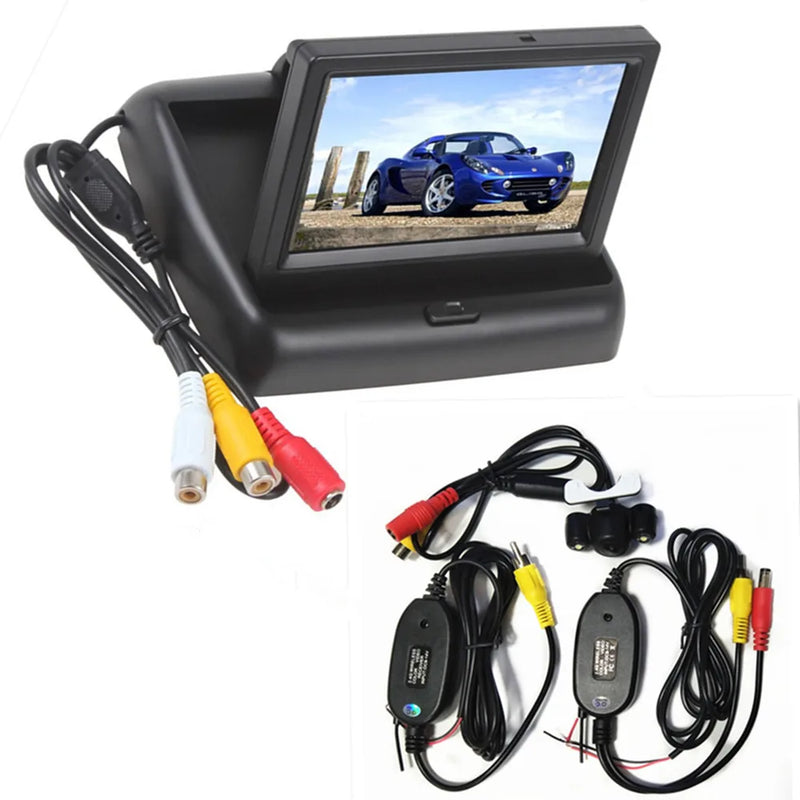 4.3 inch TFT LCD screen Car Monitor Rearview Reverse Parking Monitor with 2-channel Video Input,Camera optional