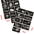 70pcs/5 Sheets Small Glitter Henna Tattoo Stencil for Woman Girl Kids Flower Butterfly Cartoon Airbrush Tattoo Drawing Template