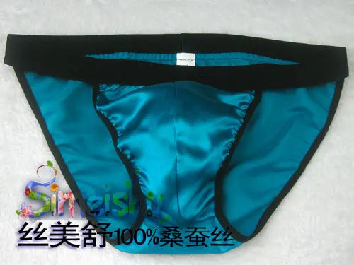100% Mulberry Silk Men Panties Male Sexy Underwear