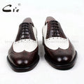 cie round toe brown white bespoke men shoe custom handmade 100%genuine calf leather outsole breathable men's oxford shoe ox438