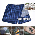 4 Pcs/Lot Men Plaid Underpants Boxers 100% Cotton Shorts Underwear Male High Quality Loose Comfortable Sleep Bottoms Panties