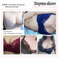Hollow Sexy Bra Ultrathin Underwear Set Plus Size C D Cup Women Transparent Bra Sets Lace Embroidery Lingerie Gray Brassiere