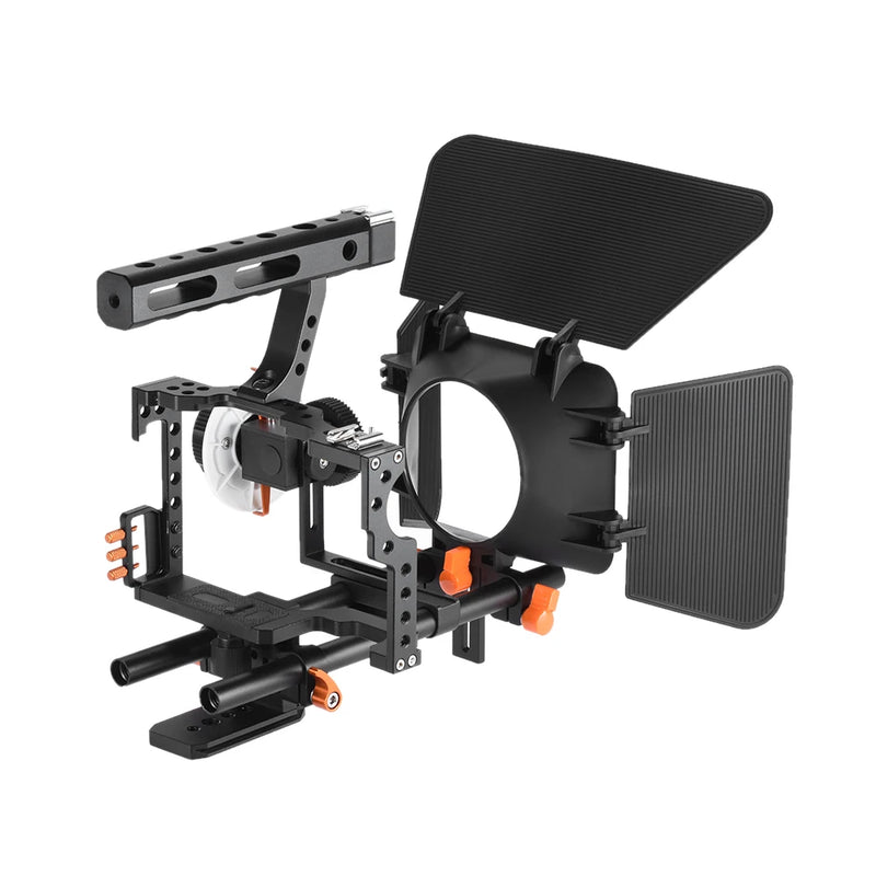 Andoer C500 Camera Camcorder Video Cage Rig Kit Matte Box+Follow Focus+jaula para sony A7IV/A7S/A7/A7R ILDC Camera