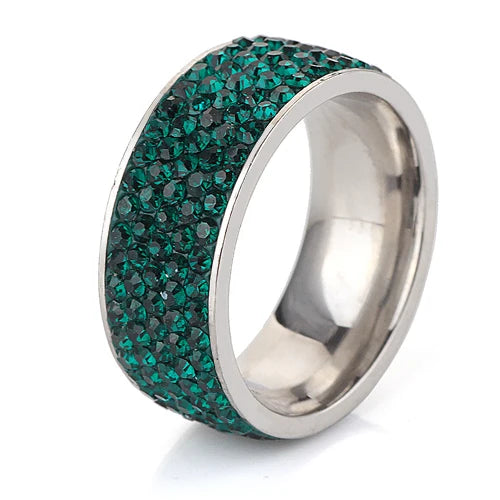 High Quality New arrival Fashion gift Charm Party New arrival rhinestone wedding jewelry Stainless Steel CZ Crystal Rings