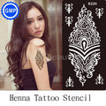 6pcs/lot  Mehndi Indian Henna Tattoo Stencil reuseable Henna Tatoo Template Professional Tattoos Stencil For hand Painting bride