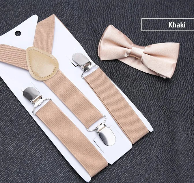 Kids Suspenders with Bowtie Fashion Children Bow Tie Set Boys Braces Girls Adjustable Baby Wedding - Visuel 17 | SAMAG