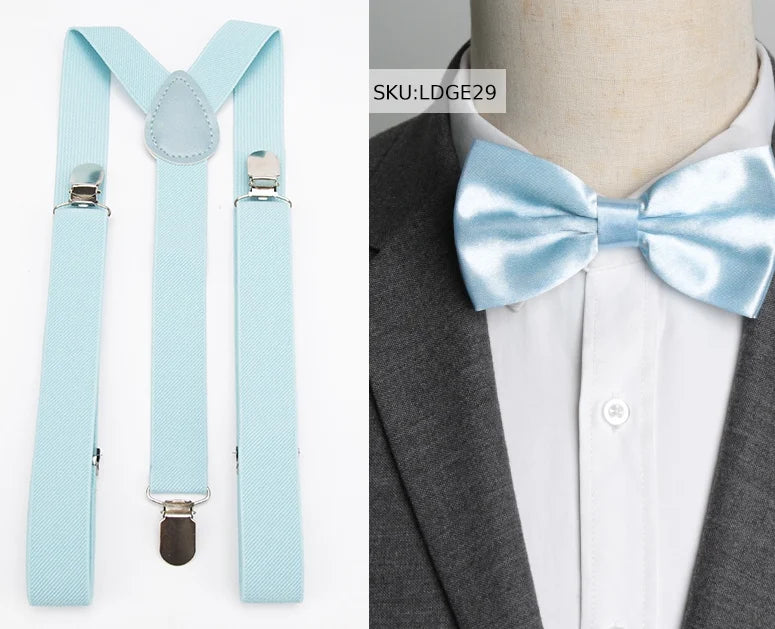 Suspenders Bow Tie Set Men Fashion Suspensorio for Man Boy Women Bowtie Braces Trousers Tirantes Wedding - Visuel 30 | SAMAG