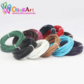 OlingArt 2mm 5M/Lot Craft Color Round Genuine Leather Cord Golden Silver DIY Necklace Bracelet Earrings Choker Jewelry Making