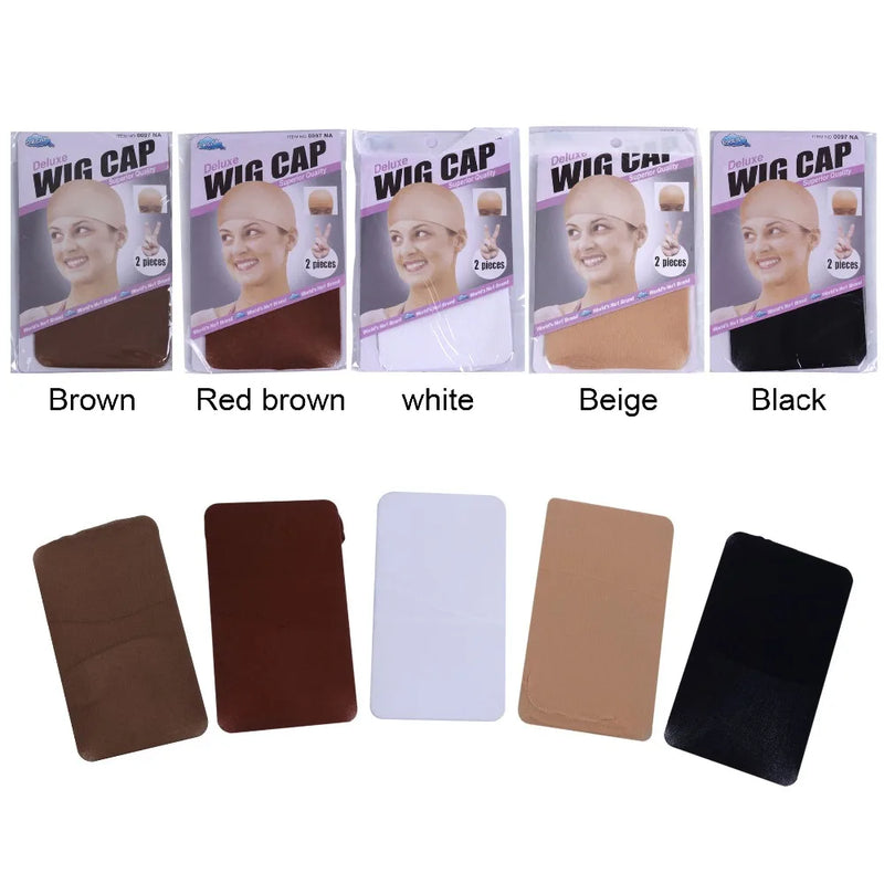 2 pcs/ Pack Wig Caps Hair NetS Weave  Hairnets Wig Nets Stretch Mesh Caps Stocking Caps  for Making Wigs Free Size