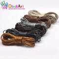 OlingArt 2mm 5M/Lot Craft Color Round Genuine Leather Cord Golden Silver DIY Necklace Bracelet Earrings Choker Jewelry Making
