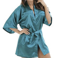 New Black Chinese Women's Faux Silk Robe Bath Gown Hot Sale Kimono Yukata Bathrobe Solid Color Sleepwear S M L XL XXL NB032