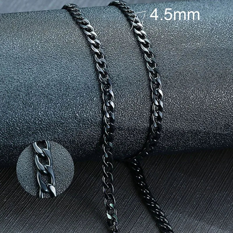 Vnox Men's Cuban Link Chain Necklace Stainless Steel Black Gold Color Male Choker colar Jewelry Gifts for - Visuel 6 | SAMAG