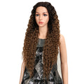 Magic Synthetic Lace Wig Wave Wigs Omber Blonde Wig High Temperature Fiber Curly Hair Wigs For Women Cosplay Lace Front Wig