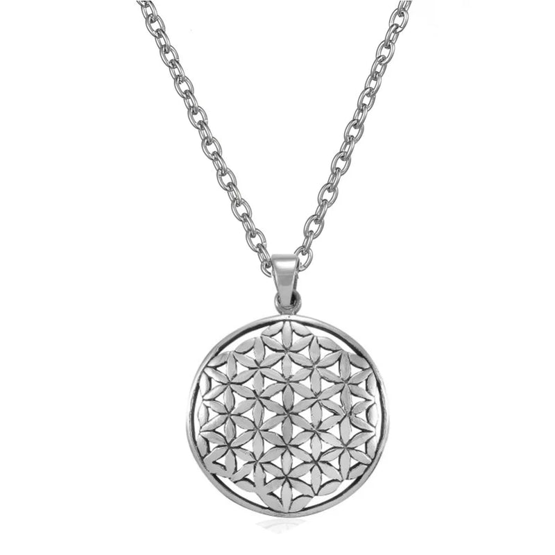My Shape Flower of Life Mandala Necklace for Women Pendant Sacred Geometry Aesthetic Choker Fashion Jewelry Gifts Link Chain