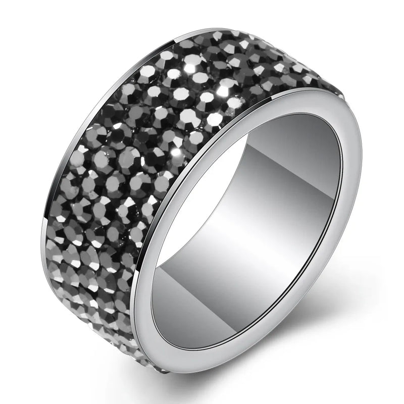 High Quality New arrival Fashion gift Charm Party New arrival rhinestone wedding jewelry Stainless Steel CZ Crystal Rings