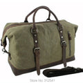 Vintage military Canvas Leather men travel bags Carry on Luggage bags Men Duffel bags travel tote large weekend Bag Overnight