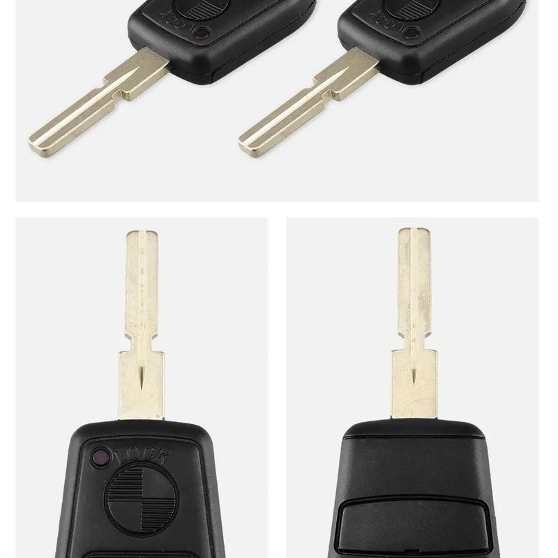 KEYYOU 3 Button Uncut Blade Car Key Replacement Remote Key Case Shell for BMW E31 E32 E34 E36 E38 E39 E46 Z3 Fob Uncut key case