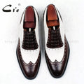 cie round toe brown white bespoke men shoe custom handmade 100%genuine calf leather outsole breathable men's oxford shoe ox438