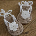Crochet Baby flip flop sandals,baby Summer sandals,CROCHET Baby Sandals with Little Puff Flowers Size9cm,10cm,11cm