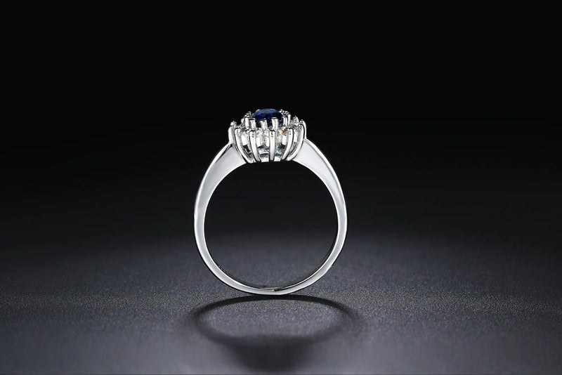 ZHOUYANG Princess Kate Blue Gem Created Blue Crystal Silver Color Wedding Finger Crystal Ring Brand Jewelry for Women ZYR076