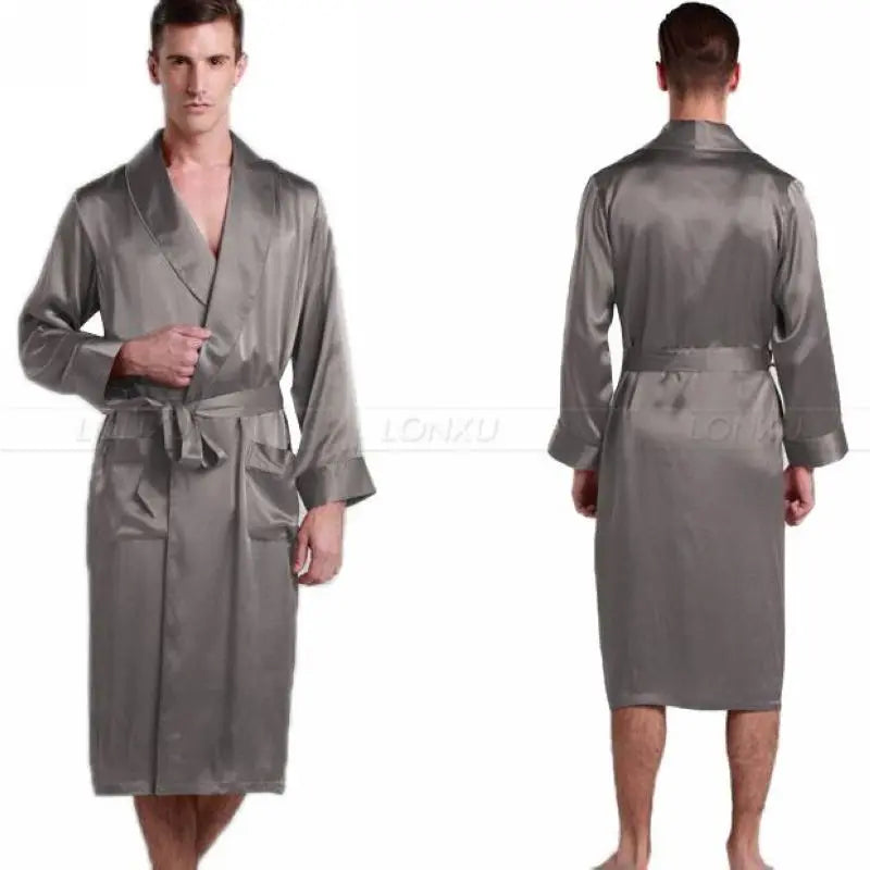 Mens Silk  Satin Pajamas Pajama Pyjamas  Robe  Robes  Bathrobe   Nightgown  Loungewear  U.S.S,M,L,XL,2XL,3XL Plus __5Colors