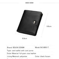 BISON DENIM Fashion Purse Men's Genuine Leather Wallet RFID Blocking Mini Wallet Male Card Holder Small Zipper Coin Purse W9317