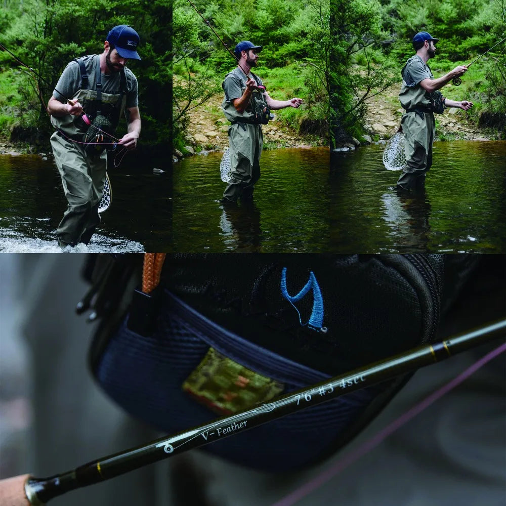 Maxcatch V-Feather Fly Rod Reel Kit Lightweight 2/3WT Fly Fishing Combo Outfit for Small Stream Creek Trout Beginner
