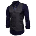 New Brand Dress Vests For Men Casual Slim Fit Mens Suit Vest Double breasted Waistcoat Gilet Homme Formal Business Jacket XXL