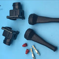 Free shipping 10 pcs 2 pin Junior Power (mini timer)Plug With Rubber Boot For Bosch Injector Connector Rrepair Kits(EV1 Style)