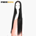 FREEDOM Synthetic Lace Front Wigs For Women Super Long 38Inch Ombre Blonde Highlight Ginger Straight Lace Wigs Cosplay Wigs