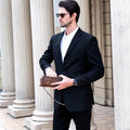 Men's Vintage Crazy Horse Leather Chain Wallet Genuine Leather Bifold Long Wallet Snap Card Holder Purse Zipper Coin Rfid Pocket