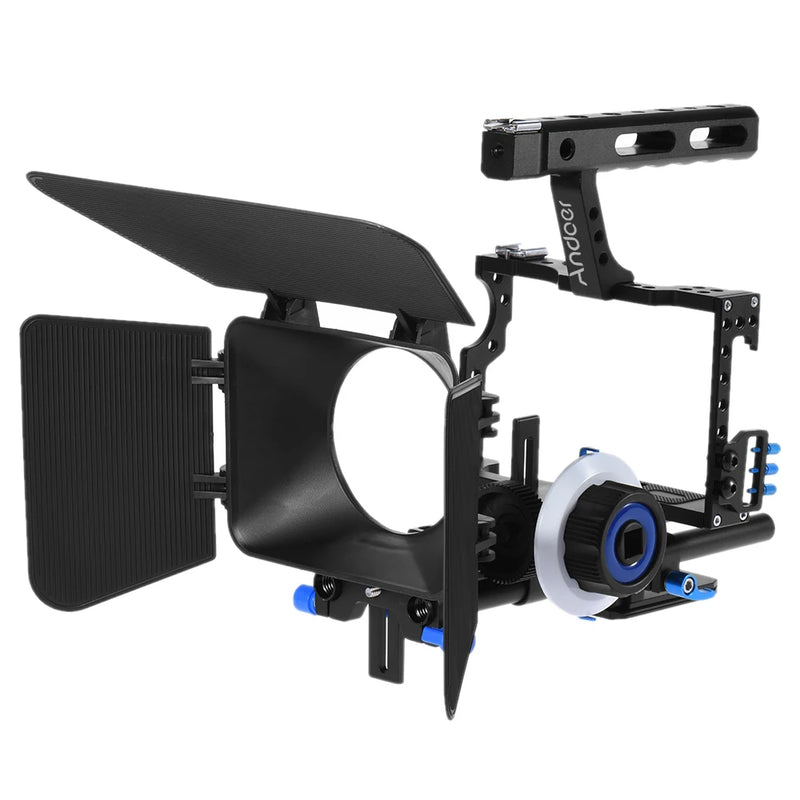 Andoer C500 Camera Camcorder Video Cage Rig Kit Matte Box+Follow Focus+jaula para sony A7IV/A7S/A7/A7R ILDC Camera