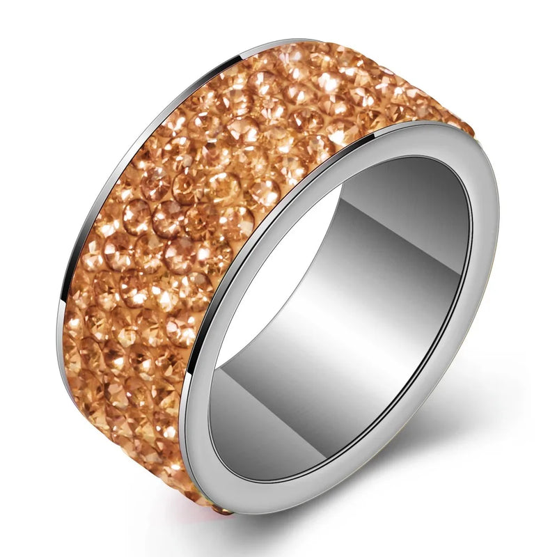 High Quality New arrival Fashion gift Charm Party New arrival rhinestone wedding jewelry Stainless Steel CZ Crystal Rings