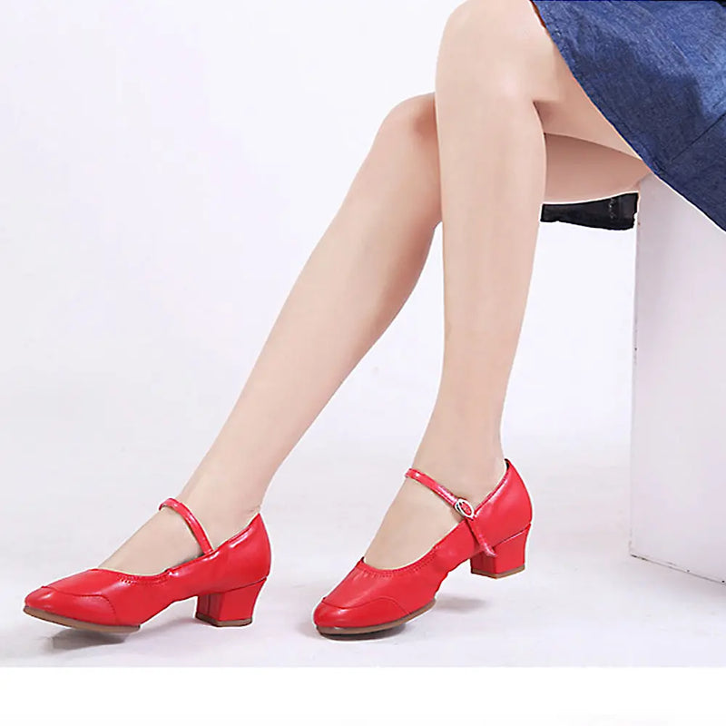 Dance Shoes Women Low-heeled Square Dancing Shoes Latin Salsa Dance Shoe Soft Sole Outdoor Dance Sneakers Spring Size 34-42