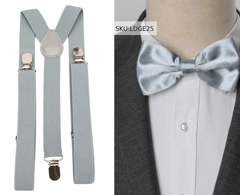 Suspenders Bow Tie Set Men Fashion Suspensorio for Man Boy Women Bowtie Braces Trousers Tirantes Wedding - Visuel 8 | SAMAG