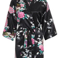 RB030 Sexy Large Size Sexy Satin Night Robe Lace Bathrobe Perfect Wedding Bride Bridesmaid Robes Dressing Gown For Women