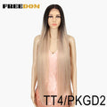 FREEDOM Synthetic Lace Front Wigs For Women Super Long 38Inch Ombre Blonde Highlight Ginger Straight Lace Wigs Cosplay Wigs