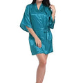 RB030 Sexy Large Size Satin Night Robe Lace Bathrobe | SAMAG