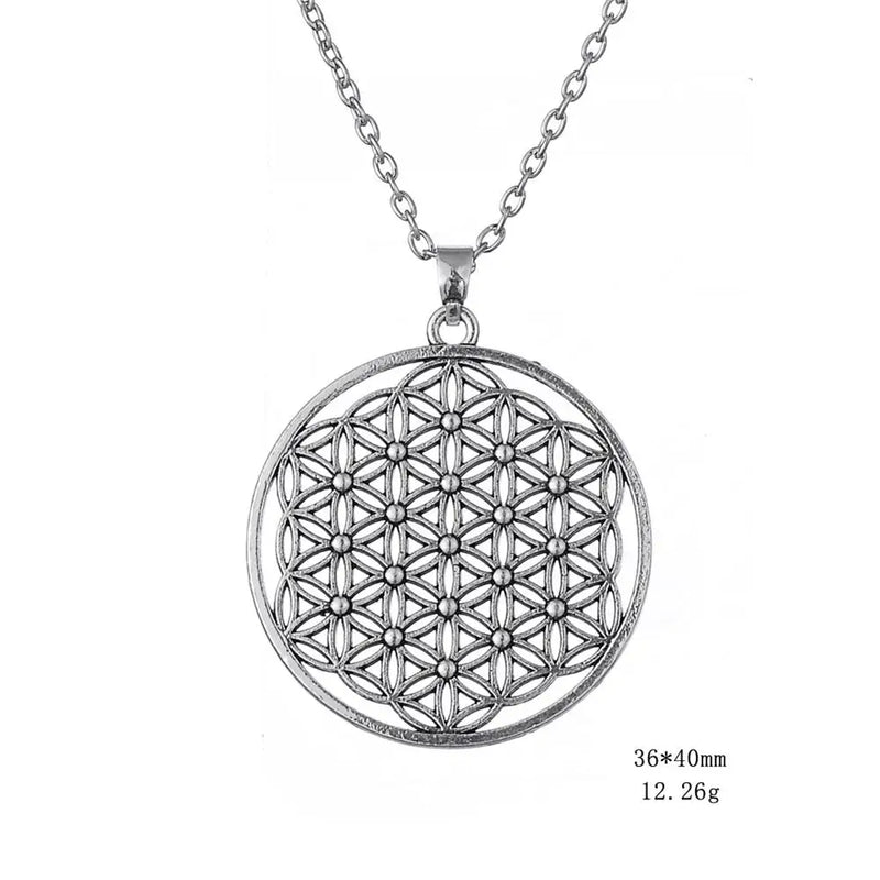 My Shape Flower of Life Mandala Necklace for Women Pendant Sacred Geometry Aesthetic Choker Fashion Jewelry Gifts Link Chain