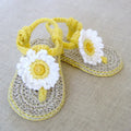 Crochet Baby flip flop sandals,baby Summer sandals,CROCHET Baby Sandals with Little Puff Flowers Size9cm,10cm,11cm